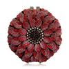Gold/Yellow Sunflower Clutch Crystal Round Evening Bags Women Wedding Purse Bridal Bags Party Dazzling Diamond Handbags Minaudie