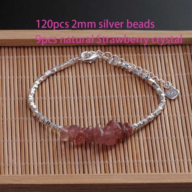 925 Silver Geometric Square Round Bead Bracelet For Women Personality Temperament Simple Hand Jewelry Party