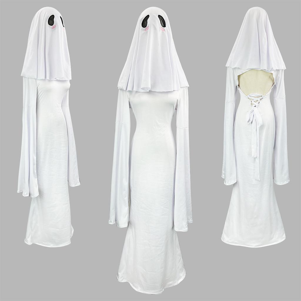 Ghost Girl Cosplay Dress For Halloween Party With Polyester And Spandex For Women