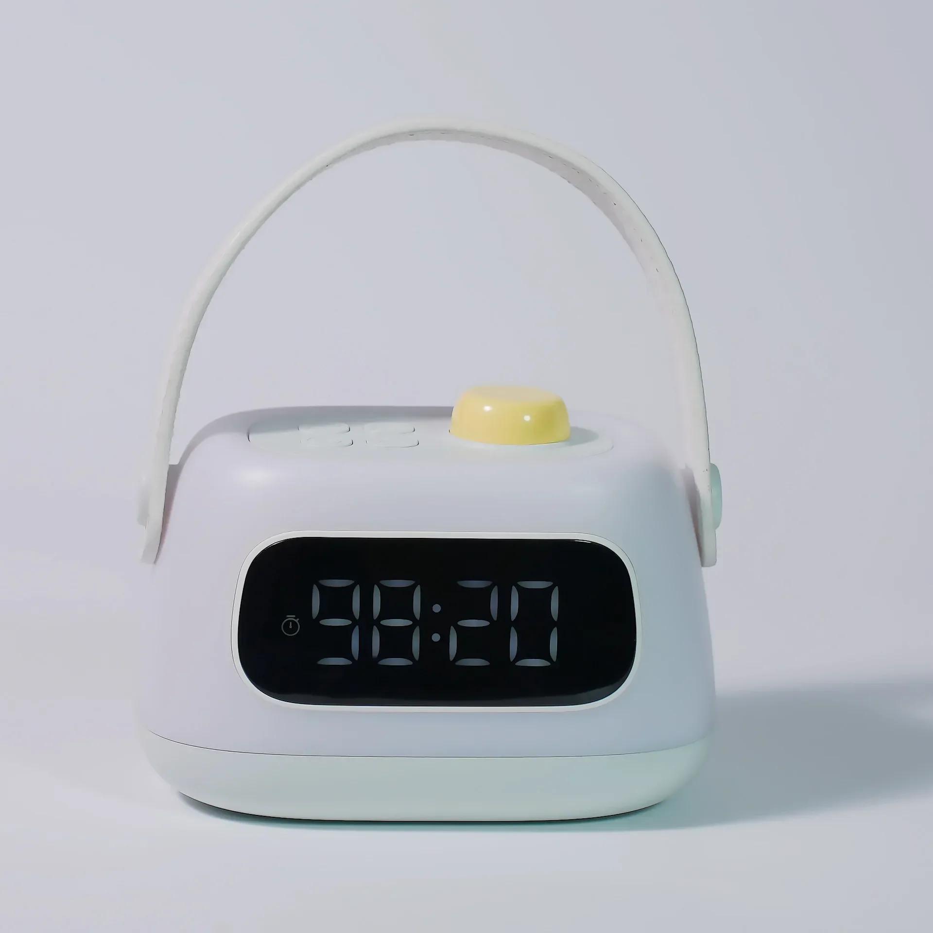

LED Digital Alarm Clock Bedroom Sleep Helper Portable Rechargeable Brightness Adjustable Snooze Function Home Desktop Decor серый