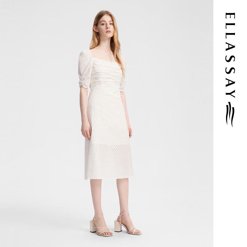 ELLASSAY Pure Cotton French Retro A-Line Midi Dress