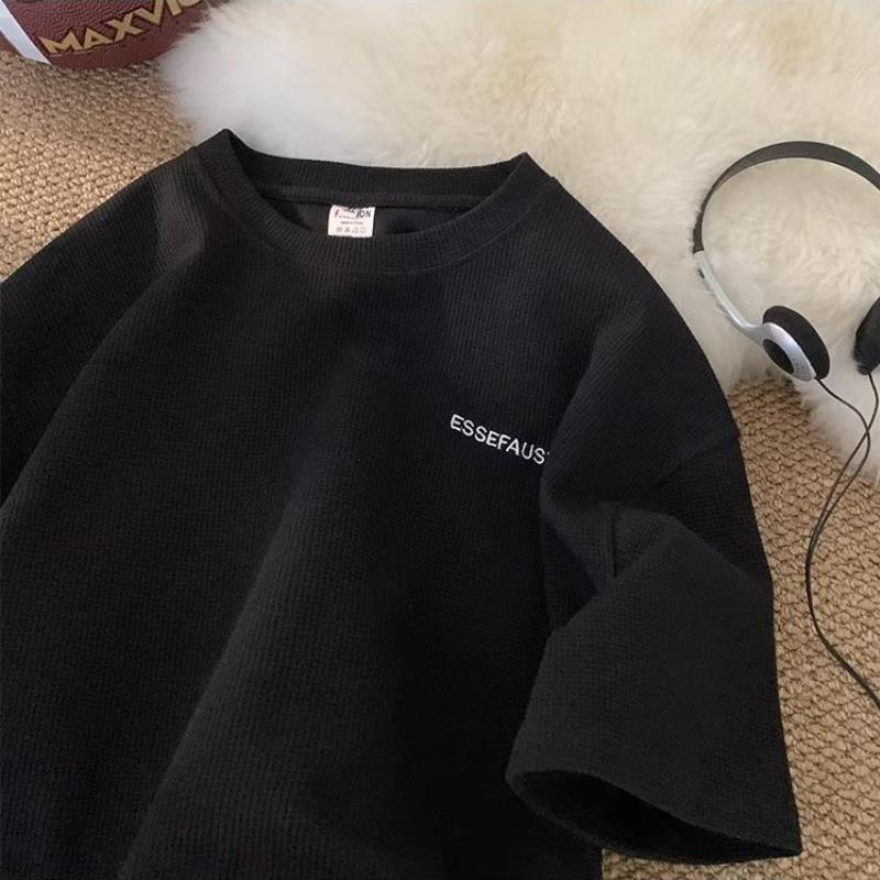 Men Women Y2K Round Collar Shirts T-Shirts Unisex Short Sleeve Tops Blouse Summer Fashion Clothes Streetwear Sweatshirts for Men