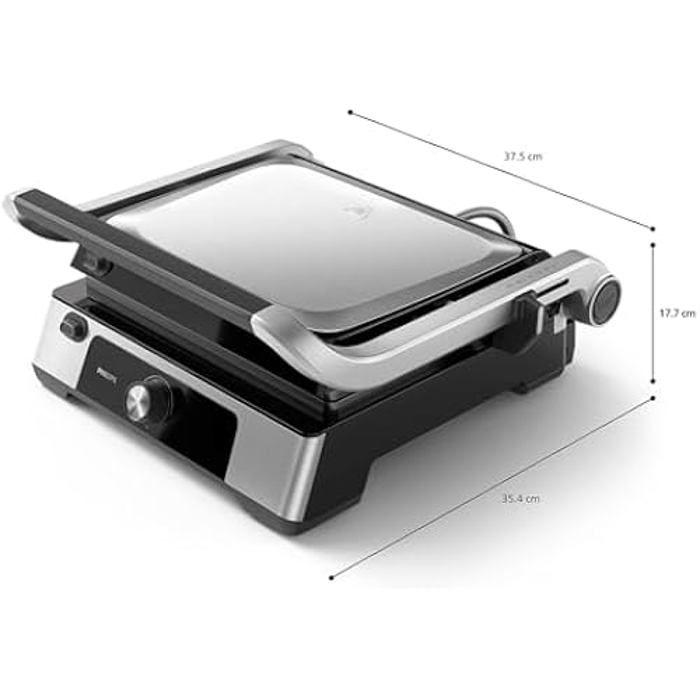 Gril contact - philips - 2200w - température réglable - plaques amovibles - grande surface de cuisson