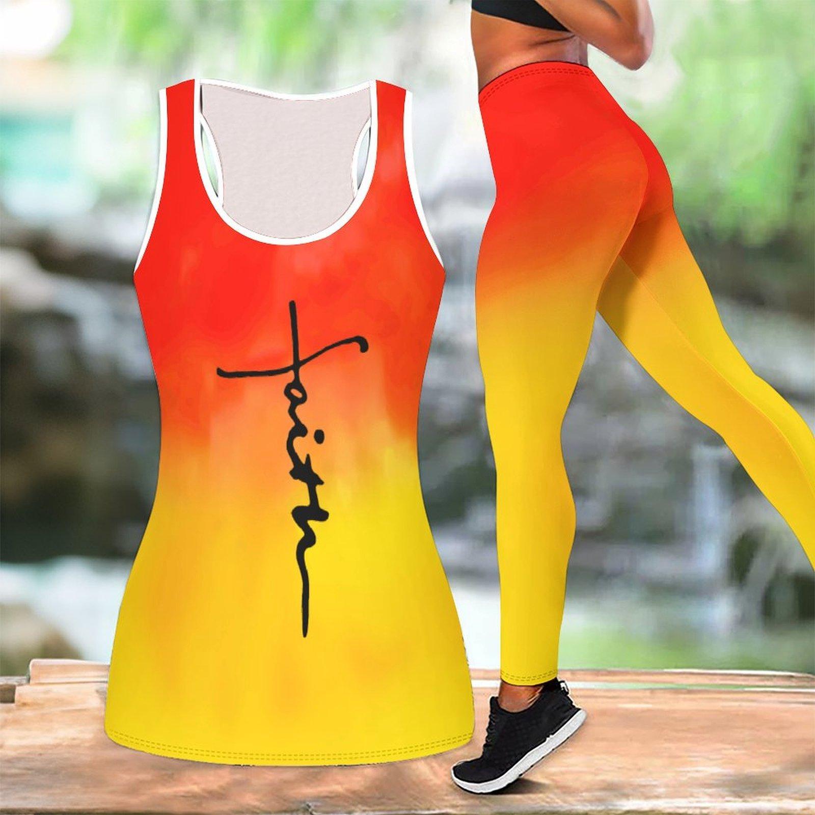

Leopard Print and Letters Pattern Print Yoga Outfit for Women Fashion Workout Leggings Fitness Sports Casual Yoga Set Sports Suit 8XL жовтий