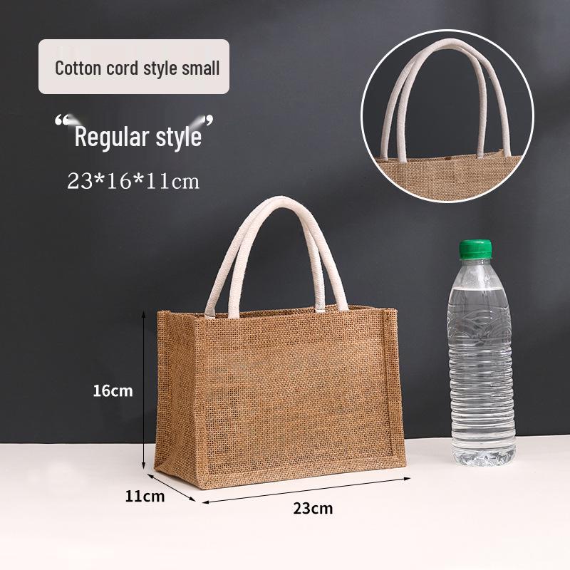 Custom Logo Linen Canvas Bag - Student Jute Bag