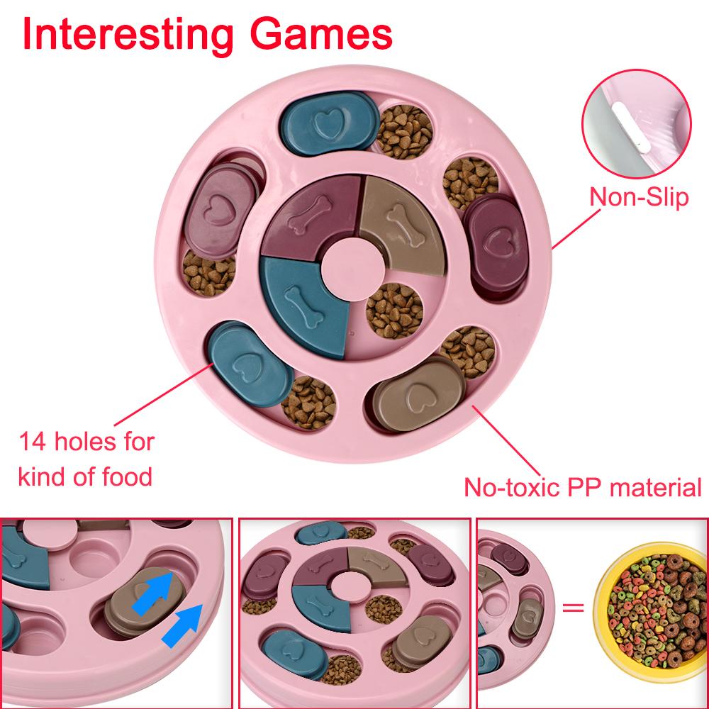 Interactive Dispensing Feeding Dog Slow Eat Bowl Training Games Feeder Increase IQ Pet Supplies For Small Medium Dog Puppy