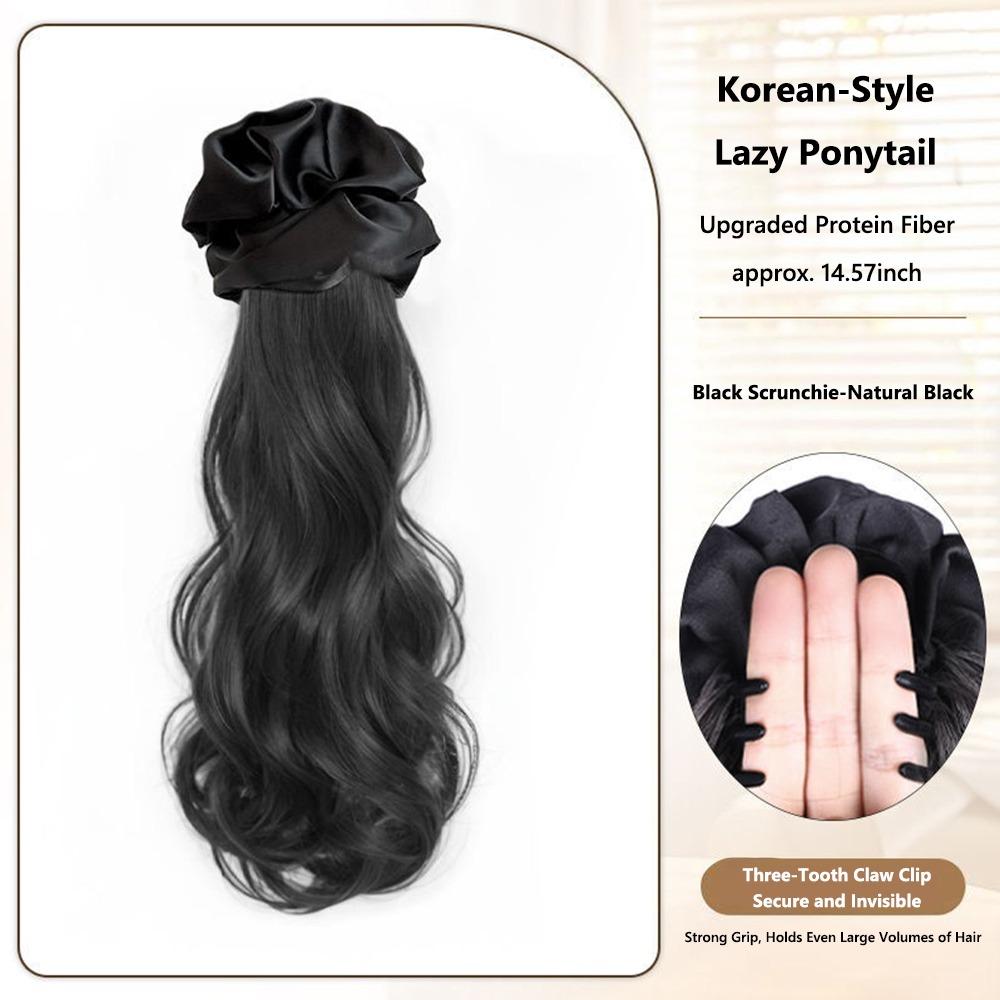 Korean Style Braided Wig Hair Claw Clip Curly Elastic Hair Tie Trendy Hair Scrunchie  for Women