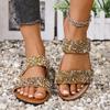 Flat Sequined Round Toe Women's Slippers Summer Casual Beach Slippers Women