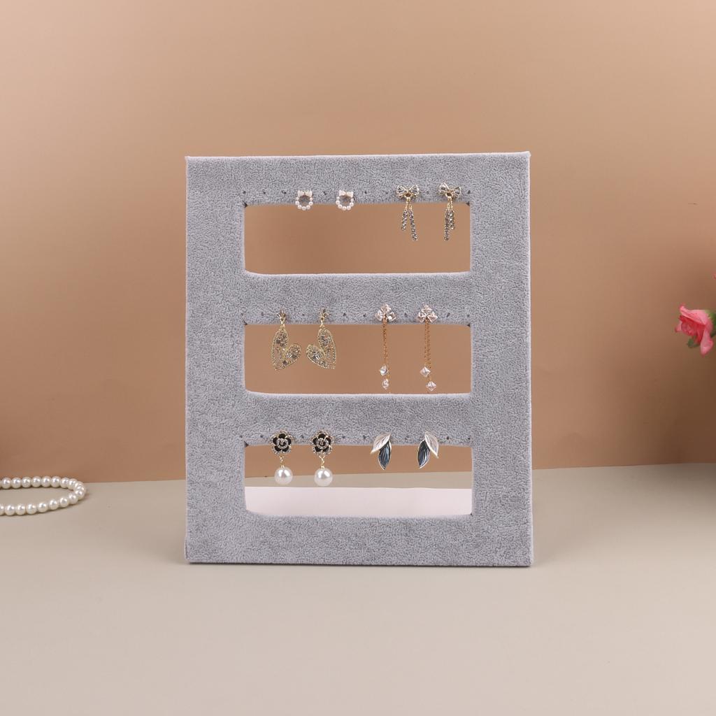 Samt Wildleder Ring Ohrringe Organizer Ohrstecker Schmuck Display Ständer Halter Rack Schaufenster Platte Mode Schmuck Box Fall Schatulle
