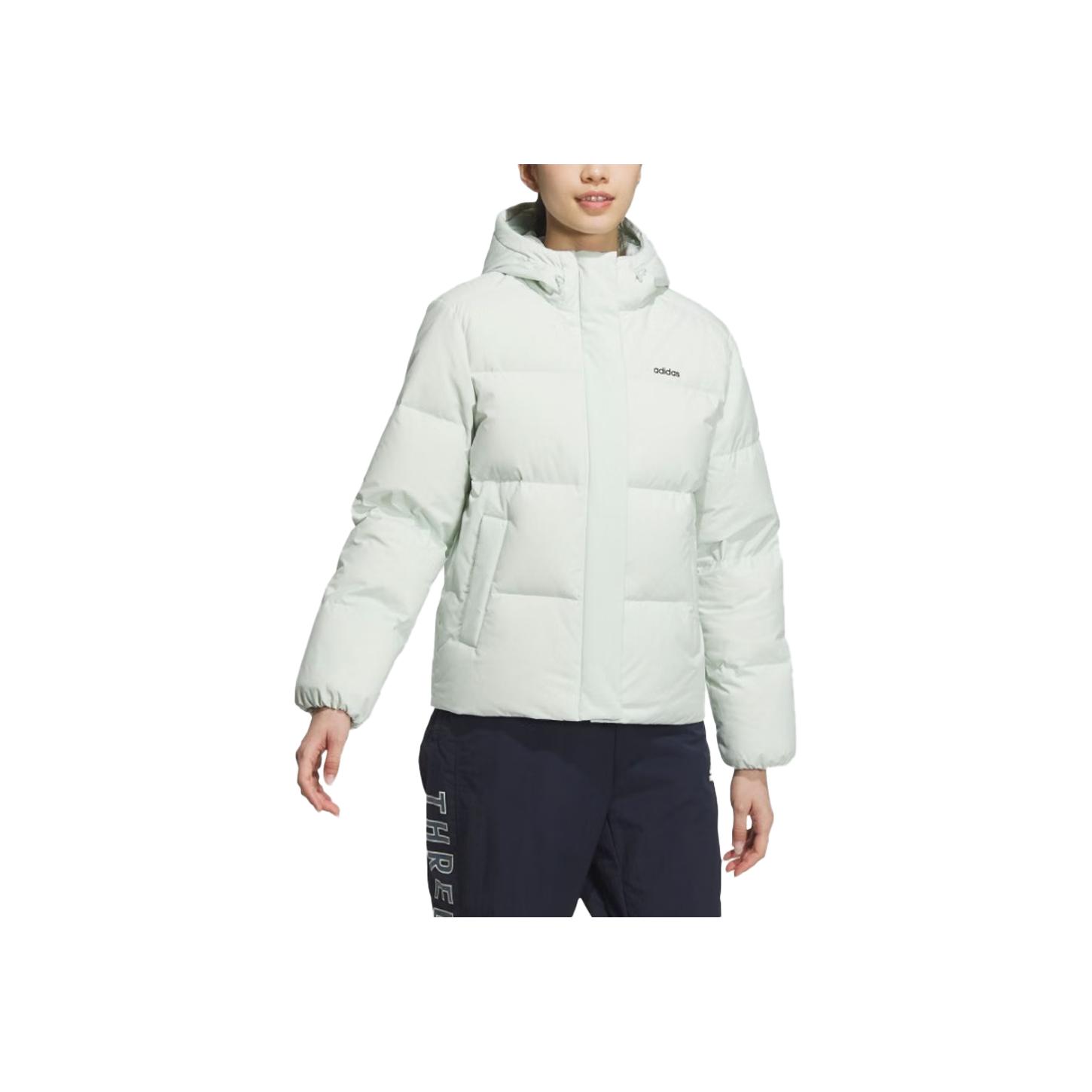 

Adidas Wuji Series Модная теплая куртка-пуховик с капюшоном и длинными рукавами унисекс верхняя одежда лен-зеленый JL9591 S