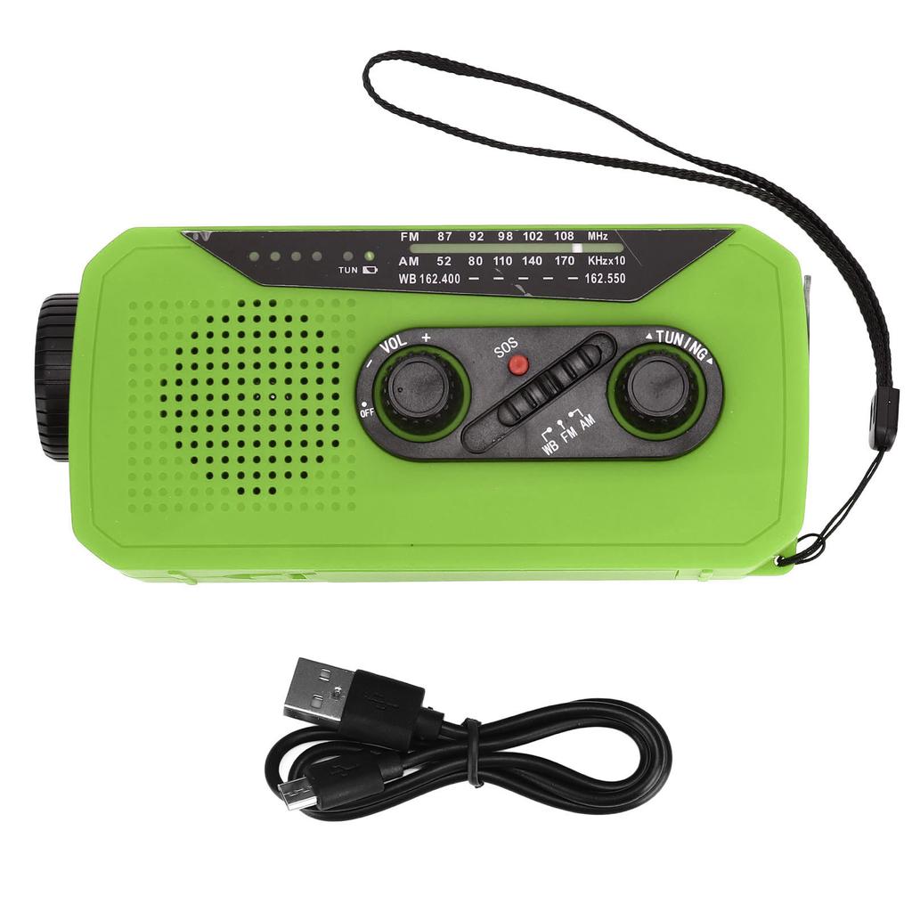 Notradio Handkurbel Stromerzeugung Solarradio mit LED-Taschenlampe 2000mAh Aufladung für Camping