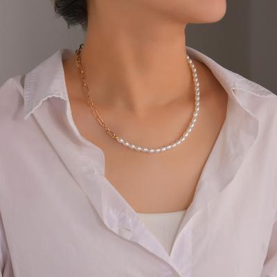 Personalized Choker Chain Asymmetric Faux Pearl Chain Fashionable Collarbone Necklace For Women Who Appreciate Elegant And Whimsy