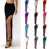 Dames Zomer Mode Sexy Hoge Taille Kleur Zak-heup Zijsplit Slank Lange Rok