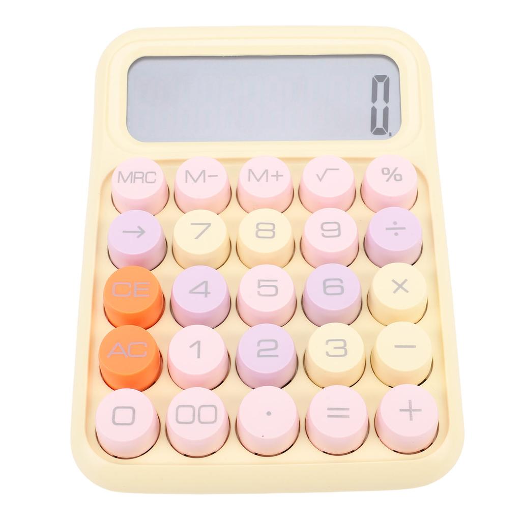 Bunter Taschenrechner Standard 12-stellige Anzeige Große Tasten Mechanisches Tastenfeld Taschenrechner für die Schule