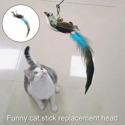Giocattolo Piuma Gatto Simulazione Uccello Sollievo dallo Stress Portatile Giocattolo Piuma Gatto Inseguimento Ricariche