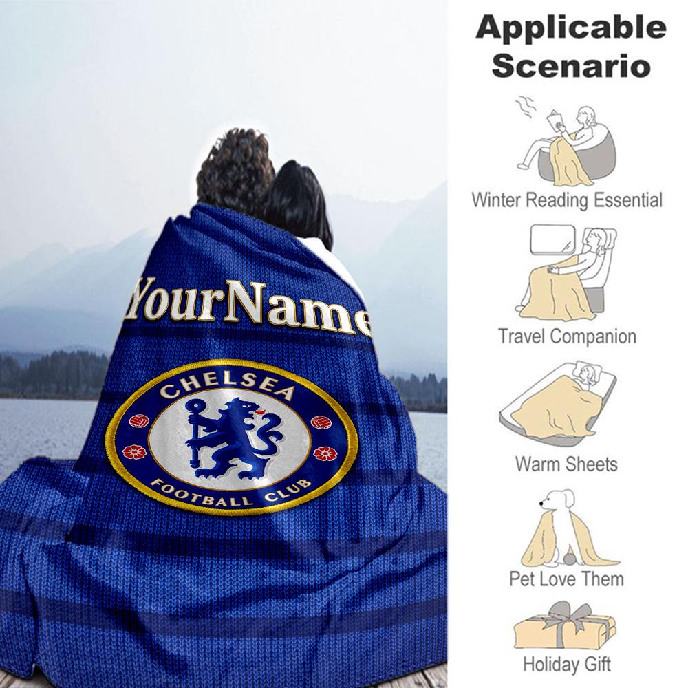 Chelsea Personalized Name Blanket Cozy Personalized Blanket Comfortable for Home Decor Office Chair Picnics Bed All-Season Use