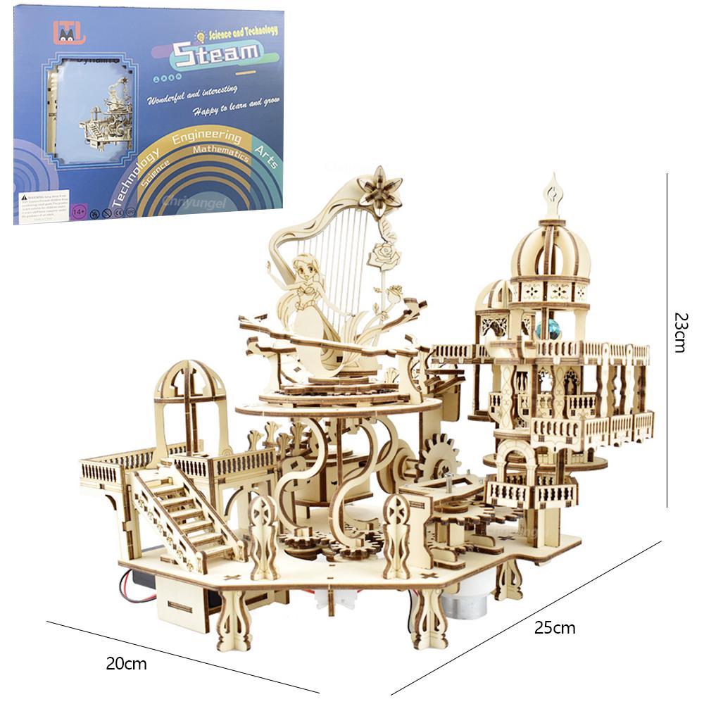

Новейший 3D Деревянный Пазл Таинственный Остров Музыкальная Шкатулка со Светом Набор для Сборки Модели Сделай Сам для Взрослых Детей, Подарки на День Святого Валентина