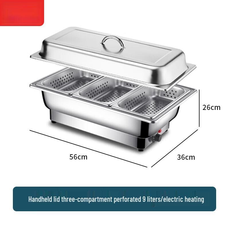 ZISIZ 8L Electric Buffet Chafing Dish with Glass Lid