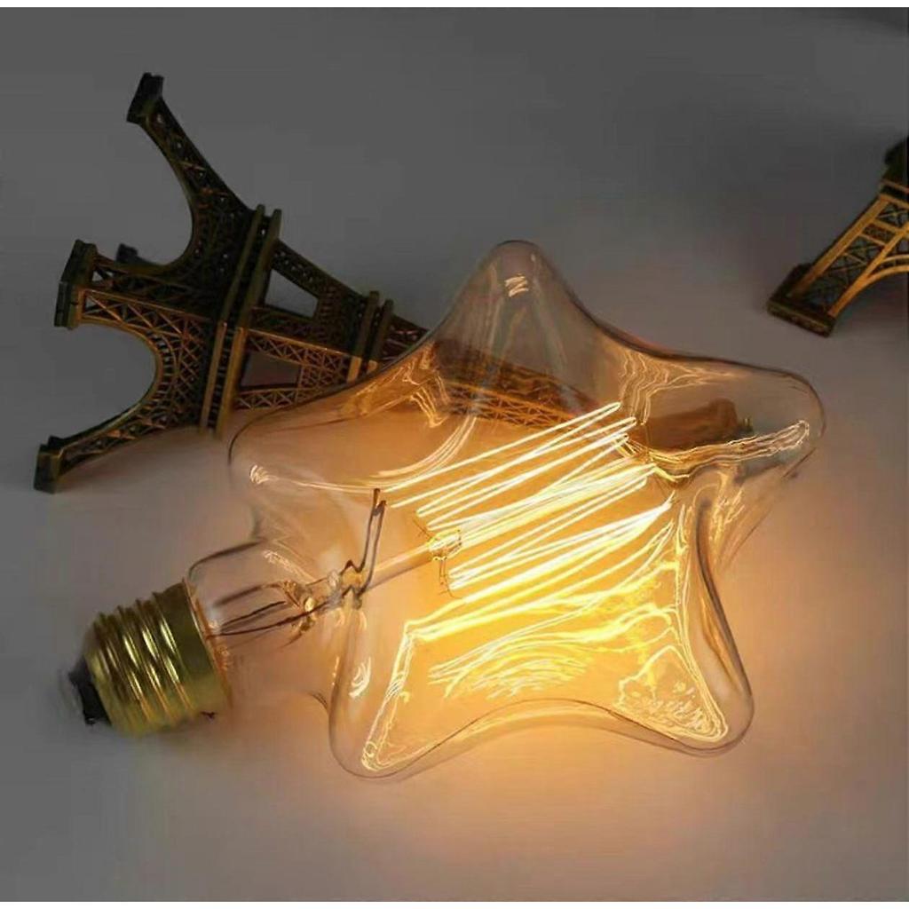 Star-shaped Vintage Art Decorative Light Bulb, Suitable for Weddings, Bedrooms, and Home Dcor.