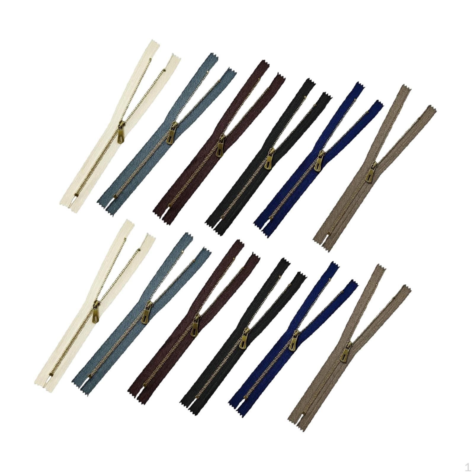 

12 Metal Zippers, Size 3, Spare Parts, Multifunctional for Handbags, DIY Sewing Projects, Wallets, 15cm