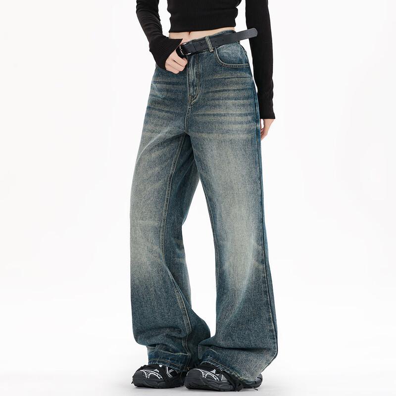 Men's American Retro Washed Flared Jeans