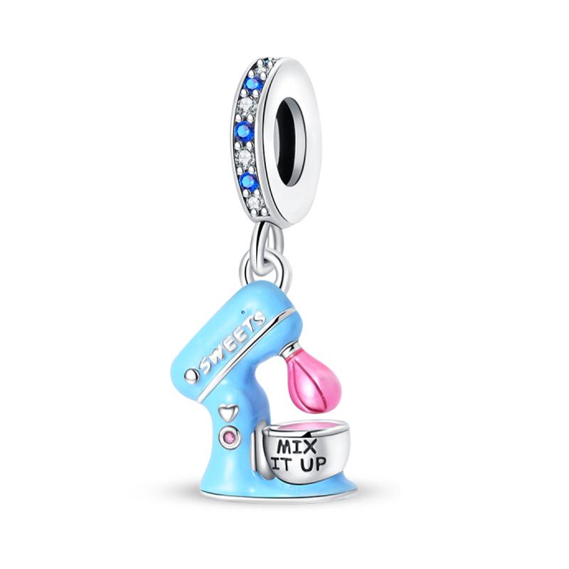 Kreative Familienleben Serie Nähmaschine Weben Wecker Haartrockner Charms Perlen Passend für DIY Armbänder Kupfer Jew