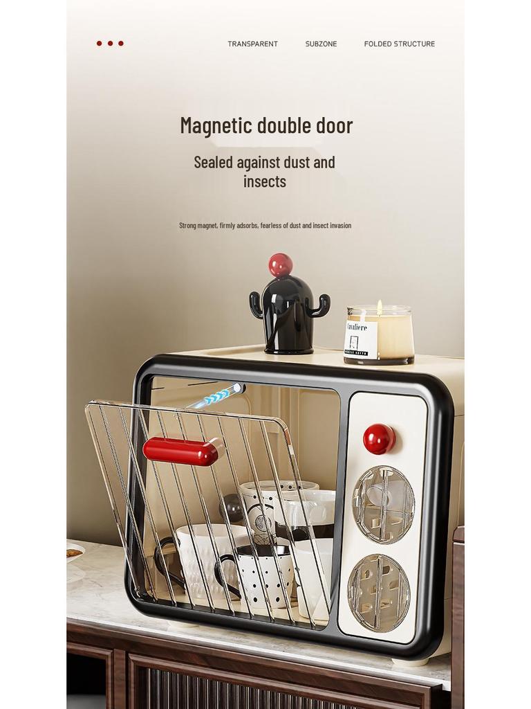 Desktop Dustproof Cup Storage Rack for Kitchen Countertops