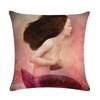 Abstract Fairy Girl Decorative Cushion Cover Linen Pillowcase For Sofa Couch Bedroom Home Living Room Decor 45X45Cm