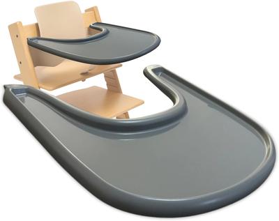Stokke Compatible Tray for Tripp Trapp Baby Chair, Table, Baby Set, Mini Table, Smooth Surface, Suction Cup Attachment Compatible (Gray)