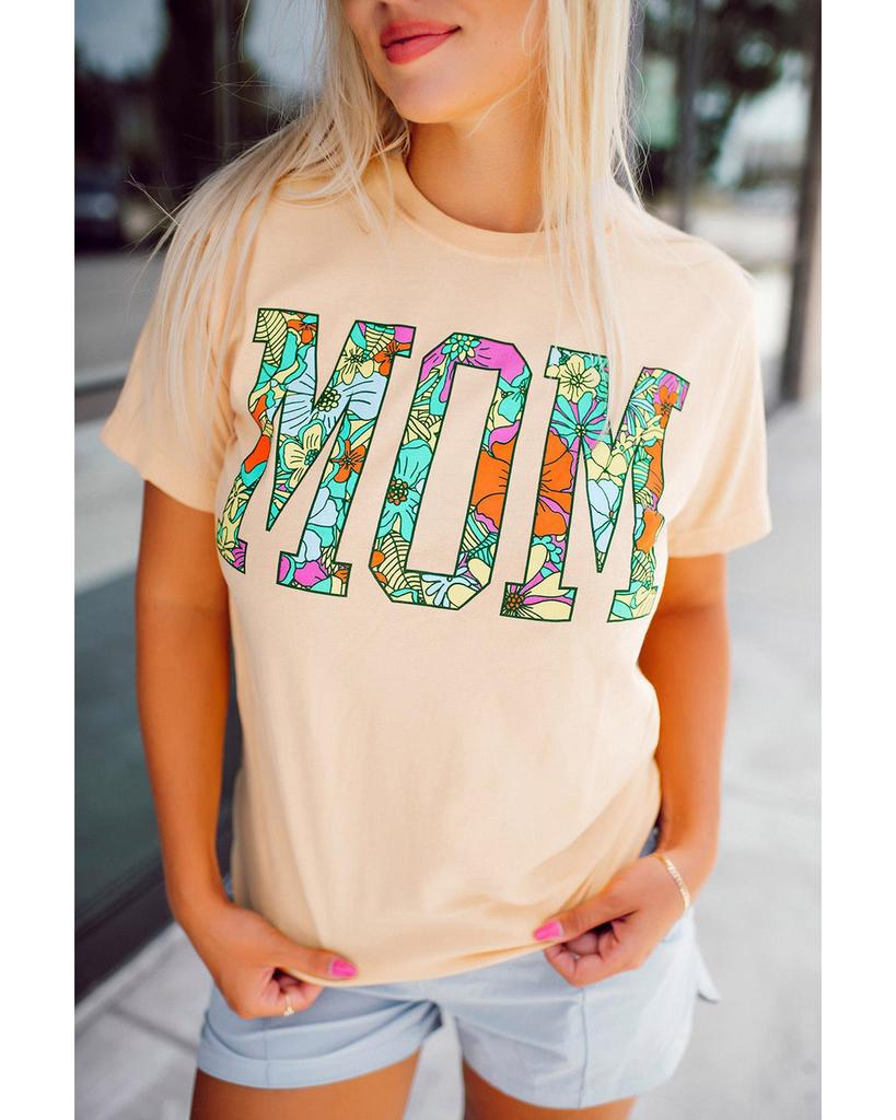 Azura Exchange Floral Letter Print T Shirt