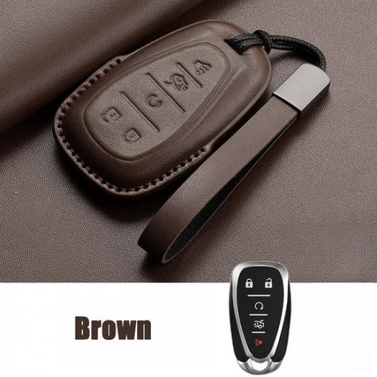 Genuine Leather Car Key Fob Case Cover For Chevrolet Malibu Camaro Cruze Equinox