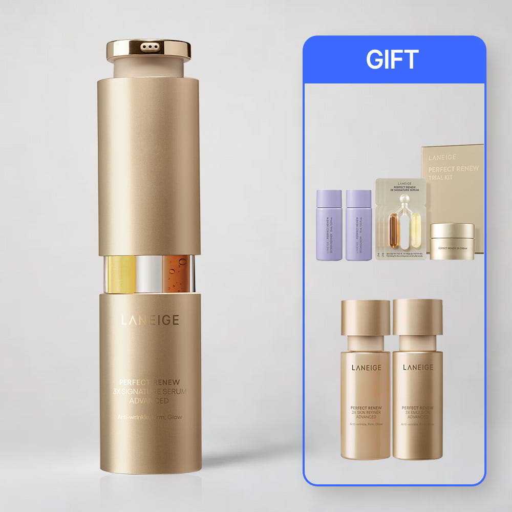 LANEIGE Perfect Renew 3X Signature Serum Anti-Aging & Skin Renewal 40mL + 3 Bonus Serums