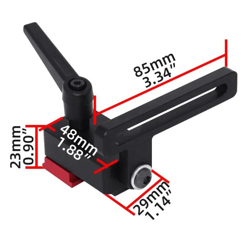 1PC Woodworking T-shaped Track Limiter Aluminum Alloy Stop Block Saw Table Sliding Bracket Slide Groove Limiter