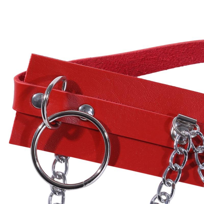 Sexy Women Gothic Hiphop Belt with Chain Harajuku Punk Style Jk Waist Adjustable Disco Dancing Pu Dress Jeans Waist Chain