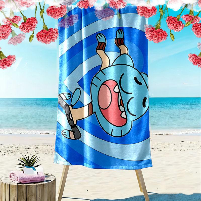 Gumball Print Beach Towel, Large Soft Quick Dry Towel for Beach Camping Swimming