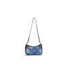 Blue Denim Pattern Armpit Bag, Simple Fashion Plaid Printing Shoulder Handbag, a Women's Bag Trend