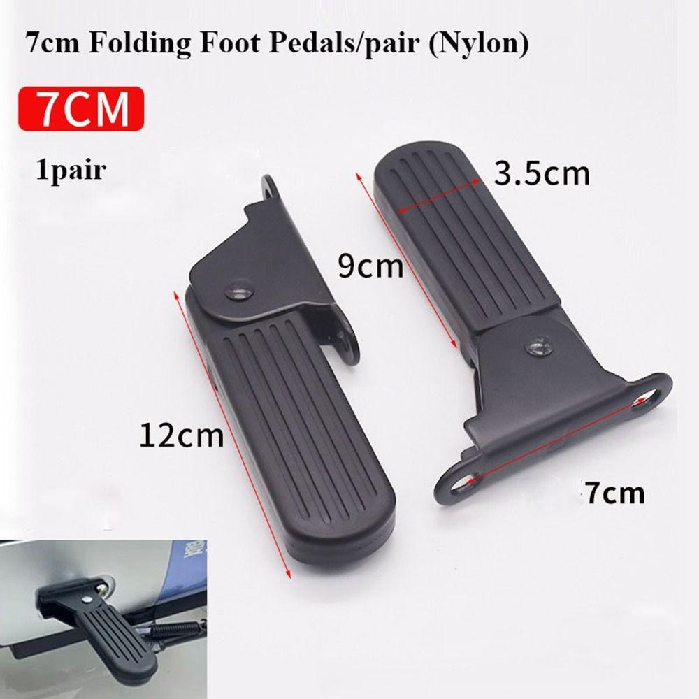 

1pair Black Electric Vehicle Parts Aluminium Alloy/Nylon Front Foot Pedal Electric Bike Accessories 5cm-Nylon