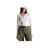 Calvin Klein Jeans Logo Badge Premium Stretch Slim Fit Long Sleeve Polo Shirt Women Tops Bright-White J20J222556-YAF