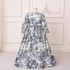 Middle Eastern Princess Party Dress for Girls with Floral Hot Stamping