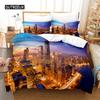 City Night Scene Bedding Set Duvet Cover Sets 3d Bedding Digital Printing Bed Linen Queen Size Bedding Set Fashion Design