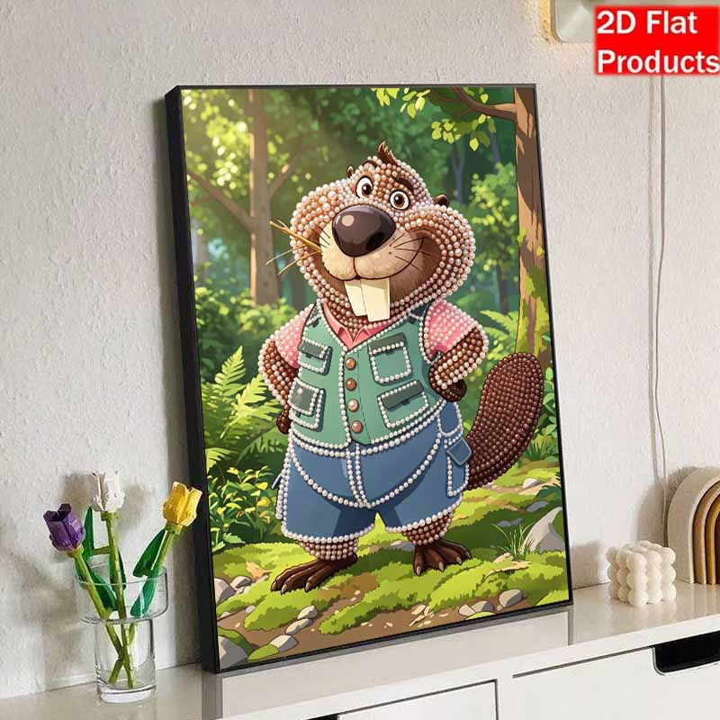Disney Pearl Painting DIY Mr. Beaver’s Creative Pearl Style Illustration Pearl Art Painting Pearl Gemstone Painting, Home Wall Decoration Crafts