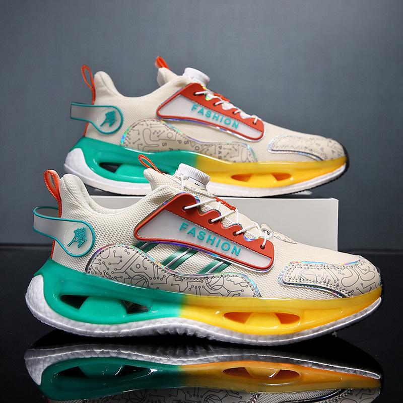 Running shoes men's ultra-light shock absorption new button sports trendy shoes outdoor fashion versatile casual breathable men's shoes