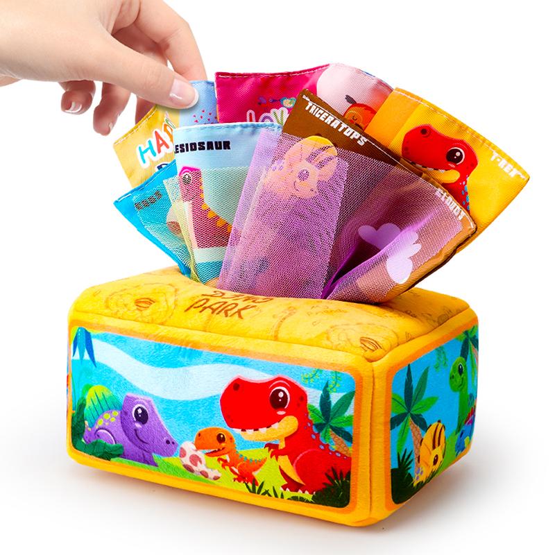 Bezpečné pro děti Odolné Vysoce kvalitní Krabička na trhací ubrousky Puzzle pro kojence Vzdělávání od útlého věku Styl Montessori Látkové hračky pro děti