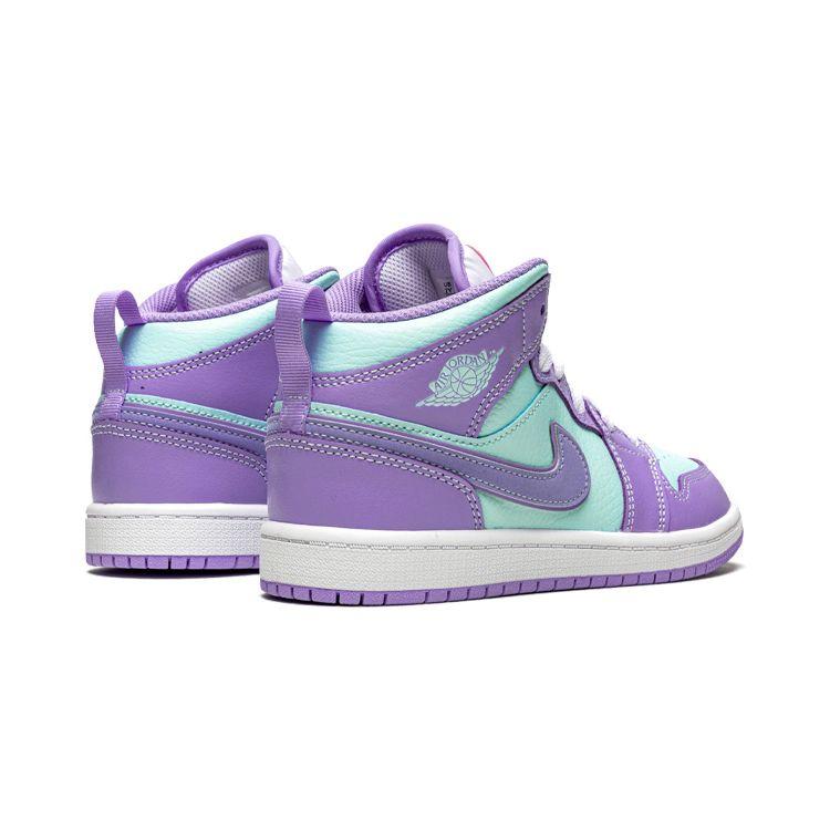 Air Jordan 1 Mid PS Purple Pulse Glacier Blue Kids Sneakers Arctic-Punch 640734-500