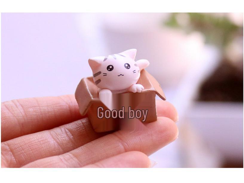 Private House Cat Kitten Plush Car Pendant: Micro Landscape Ornament & Succulent Blind Box Cake Decor