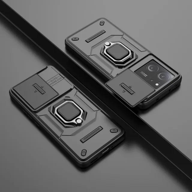 

Case For Xiaomi Mi 13T Redmi Note 12 12S 13 POCO X5 F5 Pro Shockproof Sliding Camera Ring Stand Car Mount Magnetic Cover Redmi K60 чорний