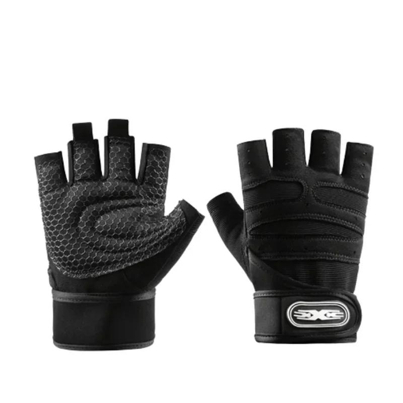 

Фитнес-перчатки с полупальцами для мужчин и женщин, защита запястья, спортивные гантели, езда, нескользящий турник, упражнения на перекладине M