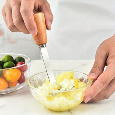 1PC Wooden Handle Potato Puree Press Household Baby Food Masher Manual Puree Tool