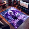 1PC Custom Name Purple Dragon Fantasy Theme Floor Mat Ideal for Living Room, Game Rooms, Office, Bedroom, Office Floor Mat , Floor Mats for Home