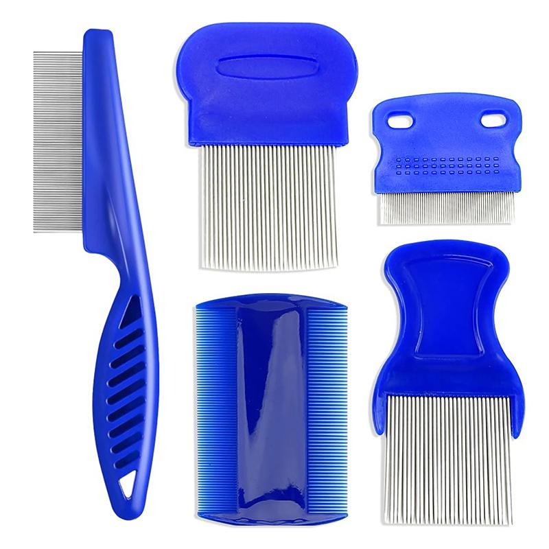 8Pcs/Set Flea Comb Cat Grooming Comb Set Removes Mucus And Crust Small Lice Flea Combs Cats Supplies Pet Comb